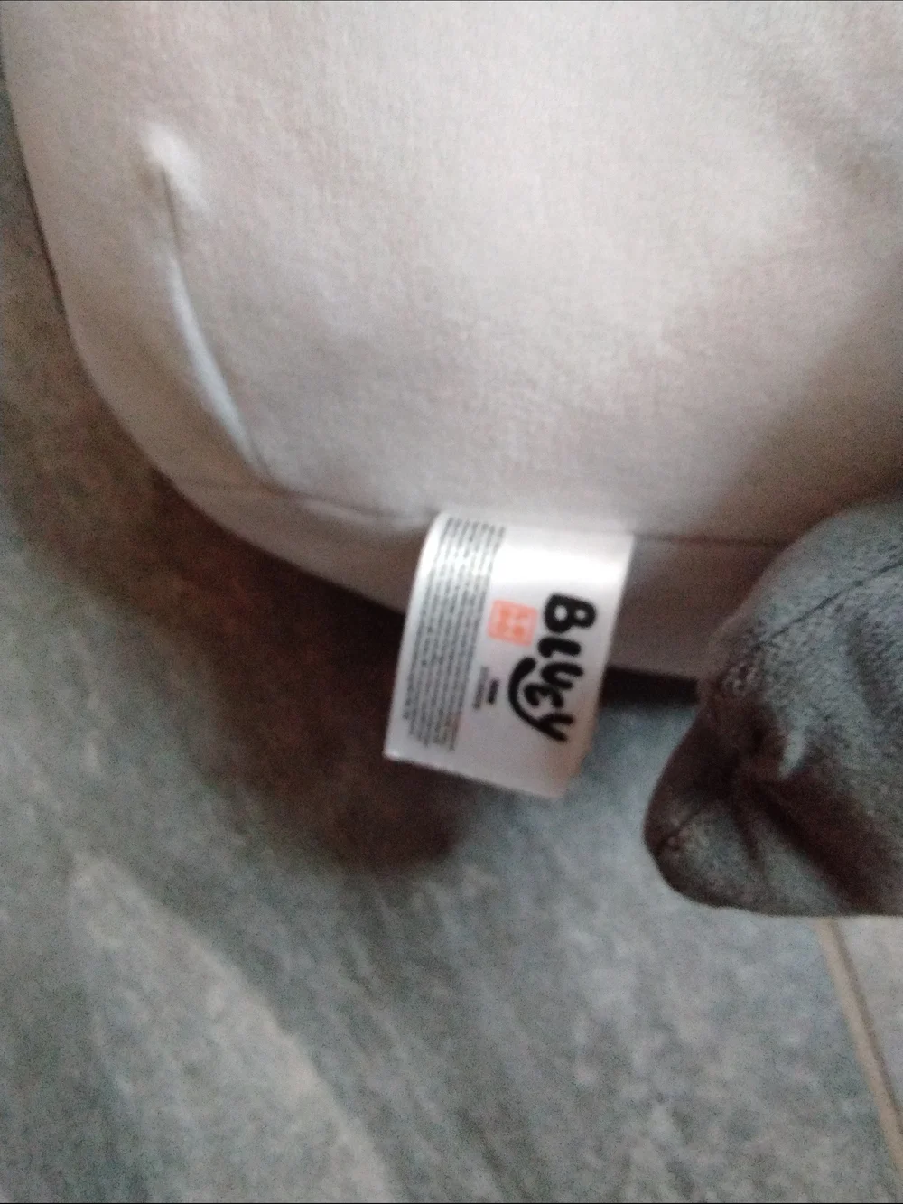 Bluey Muffin Gray and White Plush Dog Face Toy Pillow